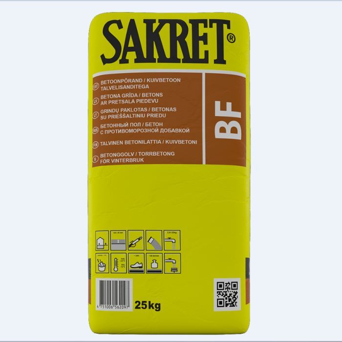 SAKRET BF betons / klons līdz -10 C , 25kg